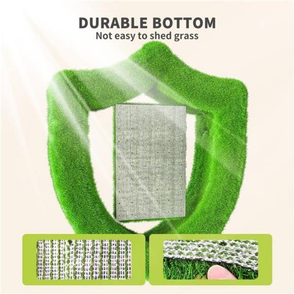 Realistic Artificial Grass Rug, Dog Grass Mat w/ Drainage Holes, 3 Feet x 5 Feet - Picture 5 of 7